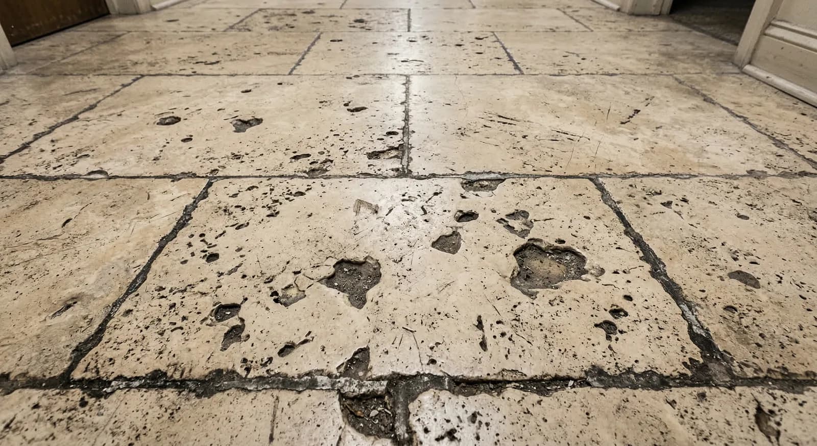 Before: Travertine Floor Restoration